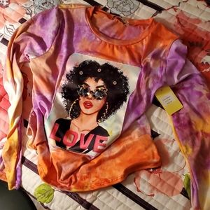 Cute long sleeve black girl top from Love J